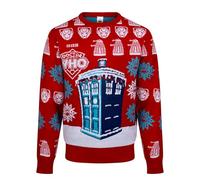 Pullover de Noël Doctor Who BBC pour Homme, Rouge, Noël., S