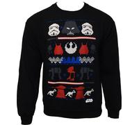 Pullover de Noël pour homme Star Wars avec motif norvégien Dark-Side NS4035 (S) (Bleu)