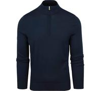 Pullover en laine mérinos à demi-fermeture éclair Suitable Vert Foncé - Taille - Homme - Vêtements - Coupe ajustée - Laine - Parfait pour l'automne et l'hiver, M