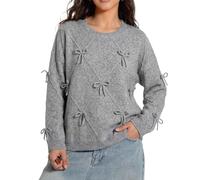 Pullover Femme, Pull-Over de Style français avec Un élégant nœud Papillon, Blouse Douce et Confortable pour Un Look décontracté au Quotidien