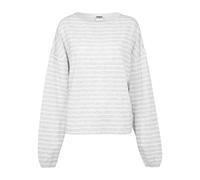 Urban Classics Pulls pour femmes Ladies Oversize Stripe Pullover Grey/White S