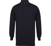 Pullover manches longues 1/4 zip homme Henbury RW5289 (L) (Bleu marine)