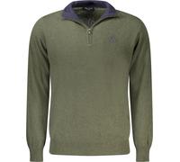 Pullover vert pour hommes avec fermeture éclair et détails de broderie, taille : S Couleur : Verde