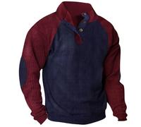 Pulls à capuche pour hommes, automne-hiver, amples, doux, à col montant, manches longues, vintage, style cowboy, en velours côtelé, léger, pour le travail en plein air, avec boutons quart