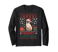Pulls de Noël Merry Catmas Funny Cat Ugly Manche Longue