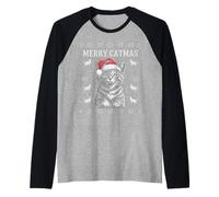 Pulls de Noël Merry Catmas Funny Cat Ugly Manche Raglan