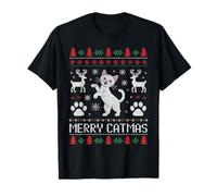 Pulls de Noël Merry Catmas Funny Cat Ugly T-Shirt