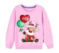 Pulls de Noël pour Enfants 1-7 Ans Garçons Filles Sweat-shirts de Noël Pull Tout-petit Père Noël Renne Hauts Cadeau Bébé T-Shirts Manches Longues Coton Tenues Cadeaux T-shirts Col Rond Décontracté