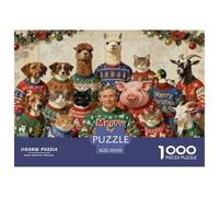 Pulls de Noël Puzzle en Bois Imperméable DIY Puzzles De 1000 Pièces pour Adultes Défi Et Casse-tête De Décoration pour La Maison