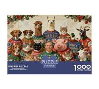 Pulls de Noël Puzzle en Bois Imperméable DIY Puzzles De 1000 Pièces pour Adultes Impossible Jeux De Stimulants