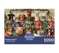 Pulls de Noël Puzzle en Bois Imperméable DIY Puzzles De 1000 Pièces pour Adultes Impossible Jeux Éducatifs