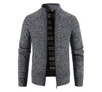 Pulls décontractés pour Hommes Pulls à Fermeture éclair Cardigan tricoté avec Poches Sweat Capuche Trou Rouge Zip vers Haut