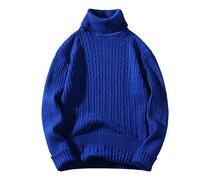 Pulls en Micropolaire pour Homme - Homme à Manches Longues en Molleton Pull Ras-du-Cou Torsadé Couleur Unie Lâche Pull Pull Chaud en Tricot pour Noël Hommes Vêtements Chic et Tendance Tricot