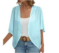 Pulls et Cardigans pour Femmes Blanc avec Dentelle : Cardigan Femme Élégant À La Robe À Manches 3/4 Kimono Festif Boléro Robe Légère Veste D'été Cardigan Court Cardigan Décontracté Manteau Tricoté,