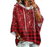 Pulls Femme Capuche Sweatshirt A Avec Coupe Ample Manches Trois Quarts
