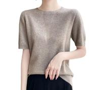 Pulls Femme,Pull À Col Rond Et Manches Courtes En Maille Pour Femme