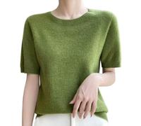 Pulls Femme,Pull À Col Rond Et Manches Courtes En Maille Pour Femme