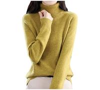Pulls Femme Turtleneck Sweater Femme-Couleur Unie Chaud Décontracté Hiver Épaisse Coupe Classique Elegant en Tricot Manches Longues Grande Taille Léger Doux Ample Mode Chic Pullover De Travail Sport