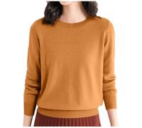 Pulls, Gilets Et Sweats Femme, Pull Femme Mode, Pullover Décontracté Lâche Casual Confortable À Manches Longues Hauts Nouveaux Tricoté Coupe Classique Chandail Col Bas Rétro Elegant