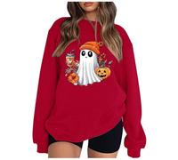 Pulls, Gilets Et Sweats Femme Sweat-Shirt D'halloween Pour Sweat Sweatshirt Capuche Squelette Chic Élégant Hoodie Avec Poche Super Soft Touch Halloween Women Hoodies Vetement Pull Plaid Rouge XL