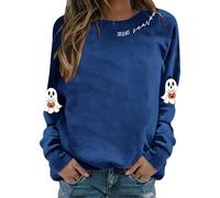 Pulls, Gilets Et Sweats Femme Vetement Halloween Sweat Sweatshirt Veste De Sport Chic Élégant Hoodie avec Poche Super Soft Touch À Capuche Sweat-Shirt Grande Taille Polaire Fantôme Marine L