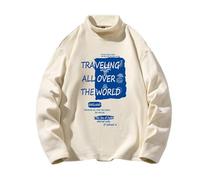 Pulls, Gilets et Sweats Homme Grande Taille avec Imprimé Alphabet Traveling All Over The World Sweat Homme Elegant Pull à Manches Longues Confortable Hiver Sweatshirtst Décontractées