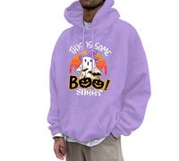 Pulls Halloween Décontracté Homme Blood Stain Horror Streetwear Vintage Classique avec Poches Cordon Vêtements Chauds Hiver Visage Effrayant Horreur Costume Adulte Sanglant