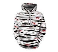 Pulls Halloween Décontracté Homme Blood Stain Horror Streetwear Vintage Classique Coupe Ample Grande Taille Vêtements Chauds Hiver Patchwork Fantaisie Costume Adulte Sanglant