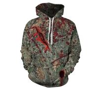 Pulls Halloween Décontracté Homme Blood Stain Horror Streetwear Vintage Classique Coupe Ample Grande Taille Vêtements Chauds Hiver Patchwork Fantaisie Costume Adulte Sanglant