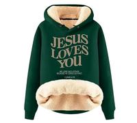 Pulls molletonnés Fille Longues Femmes Over Fear Sweat à Capuche Sweat à Capuche Proverb Hoodie Chat Gothique, Dark Verde-C, 3XL