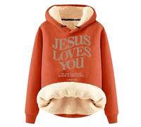 Pulls molletonnés Fille Longues Femmes Over Fear Sweat à Capuche Sweat à Capuche Proverb Hoodie Chat Gothique, Orange-C, 3XL