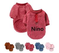 Pulls Personnalisés pour Chiens à Quatre Pattes en Peluche avec Texte Personnalisé, Pull Chihuahua & Teckel, Adaptés aux Chiots et aux Chiens de Petite et Moyenne Taille. Rouge XS