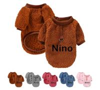 Pulls Personnalisés pour Chiens à Quatre Pattes en Peluche avec Texte Personnalisé, Pull Chihuahua & Teckel, Adaptés aux Chiots et aux Chiens de Petite et Moyenne Taille. Café S
