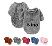 Pulls Personnalisés pour Chiens à Quatre Pattes en Peluche avec Texte Personnalisé, Pull Chihuahua & Teckel, Adaptés aux Chiots et aux Chiens de Petite et Moyenne Taille. Gris L