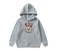 Pulls pour Enfants Garçons 98 Nain de Noël Imprimé Nouveau Pull à Capuche pour Enfants Mode Sweat à Capuche Décontracté avec Décoration de Poche Pull à Capuche Enfants Plus Pull Frères et Sœurs