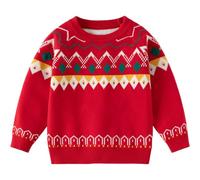Pulls Tricotés de Noël Mixte Enfant épais à Manches Longues et du Motif One à Manches Longues Winter Knitted Sweater Tops Premier Anniversaire d'anniversaire