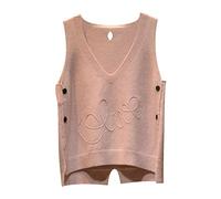 Pulls tricotés sans manches pour femmes Gilet pull femme boutonné col V Gilet pull débardeur tricot débardeur surdimensionné pull sans manches gilet tricot torsadé débardeurs tricots sans manches