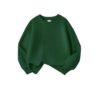Pulls Tunique Garçons Liquidation Filles Basique col Rond Pull Sweat Enfants Solide Manteau à Capuche Hauts pour Leggings(Dark Vert,4-5 Years)