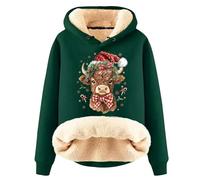 Pulls Vache des Highlands pour Femmes - Pulls de Noël en UK - Pulls d'hiver en Sherpa en Polaire Doublée - Hauts à Manches Longues Originaux et Mignons - Pulls Y2k pour Rue - Pulls Épais en Vache des