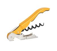 PULLTAP'S GENUINE Classic 500 pour gaucher (jaune) Ouvre-bouchon de serveur professionnel avec double levier articulé, couteau coupe-capsule et ouvre-bouteille Fabriqué en Espagne
