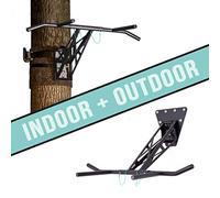 PULLUP & DIP Barre de traction de qualité supérieure et barre de dip, mobile pour mur et fixation sur arbre et poteau, pour la maison + l'extérieur dans le jardin, qualité supérieure, plus de 35