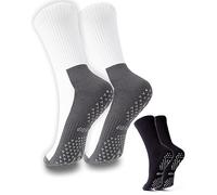 PULLUP & DIP Chaussettes de Sport Antidérapantes Noires, Taille 35-38, 1 Paire