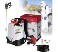 PULMIC Pegasus 15 Pulvérisateur Électrique 15 L, 7 Bars, Batterie Lithium 18V Amovible, Lance INOX, Kit Buses, avec Tuyau Tressé 10 m Extension Flexible pour Nettoyage, Désinfection et Agriculture