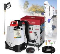 PULMIC Pegasus 15 Pulvérisateur Électrique 15 L, 7 Bars, Batterie Lithium 25Vmax Amovible, Lance INOX, Kit Buses, avec Tuyau Tressé 10 m Extension Flexible pour Nettoyage, Désinfection et Agriculture