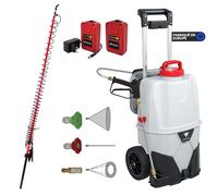 Pulmic Pulvérisateur Électrique 35L avec Lance Télescopique Jusqu’à 5m, idéal pour Nettoyage de toitures, façades et Applications en Hauteur. Pulvérise Jusqu’à 10m, 7 Bar, 2 Batteries, Tuyau 6m.