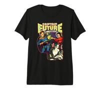 Pulp Art Vintage de Science-Fiction Captain Future T-Shirt Haut de Gamme