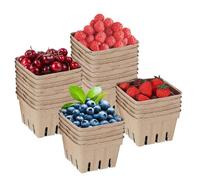 Pulp Fiber Berry Basket | 30pcs Natural Pulp Fiber Basket | Stackable Berry