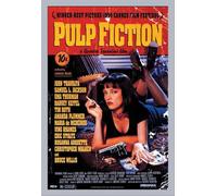 Pulp Fiction - Poster - Affiche du film + cadre amovible, Shinsuke® Maxi MDF argenté, vitre acrylique