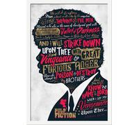 Pulp Fiction - Poster - Ezekiel 25:17 + cadre amovible, Shinsuke® Maxi MDF blanc, vitre acrylique