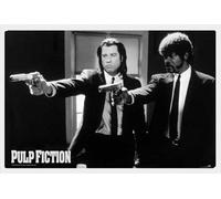 Pulp Fiction - Poster - Guns + cadre amovible, Shinsuke® Maxi MDF blanc, vitre acrylique